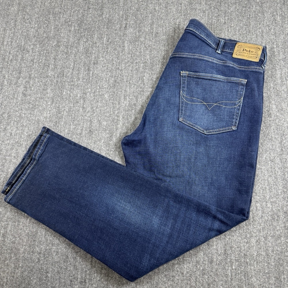 Polo Ralph Lauren Hampton Jeans Mens 42B/32 Relaxed Straight Dark Wash Denim